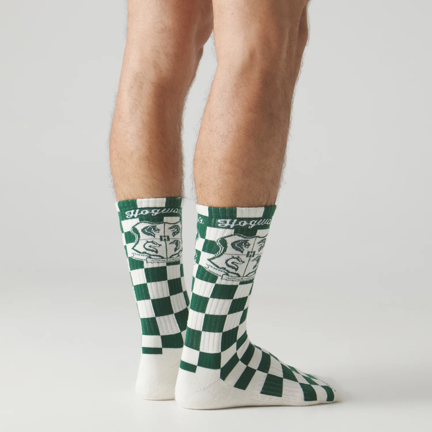 Athletic Harry Potter Hogwarts Crest Socks - Green White - Image 2
