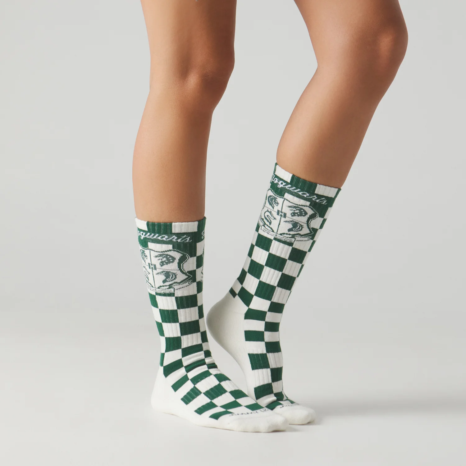 Athletic Harry Potter Hogwarts Crest Socks - Green White - Image 3