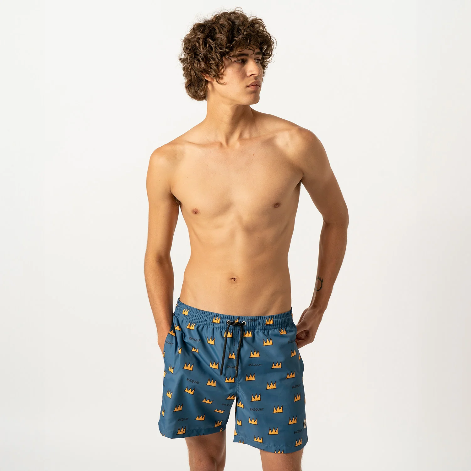 Basquiat Crown Swim Shorts - Dark Blue - Image 3