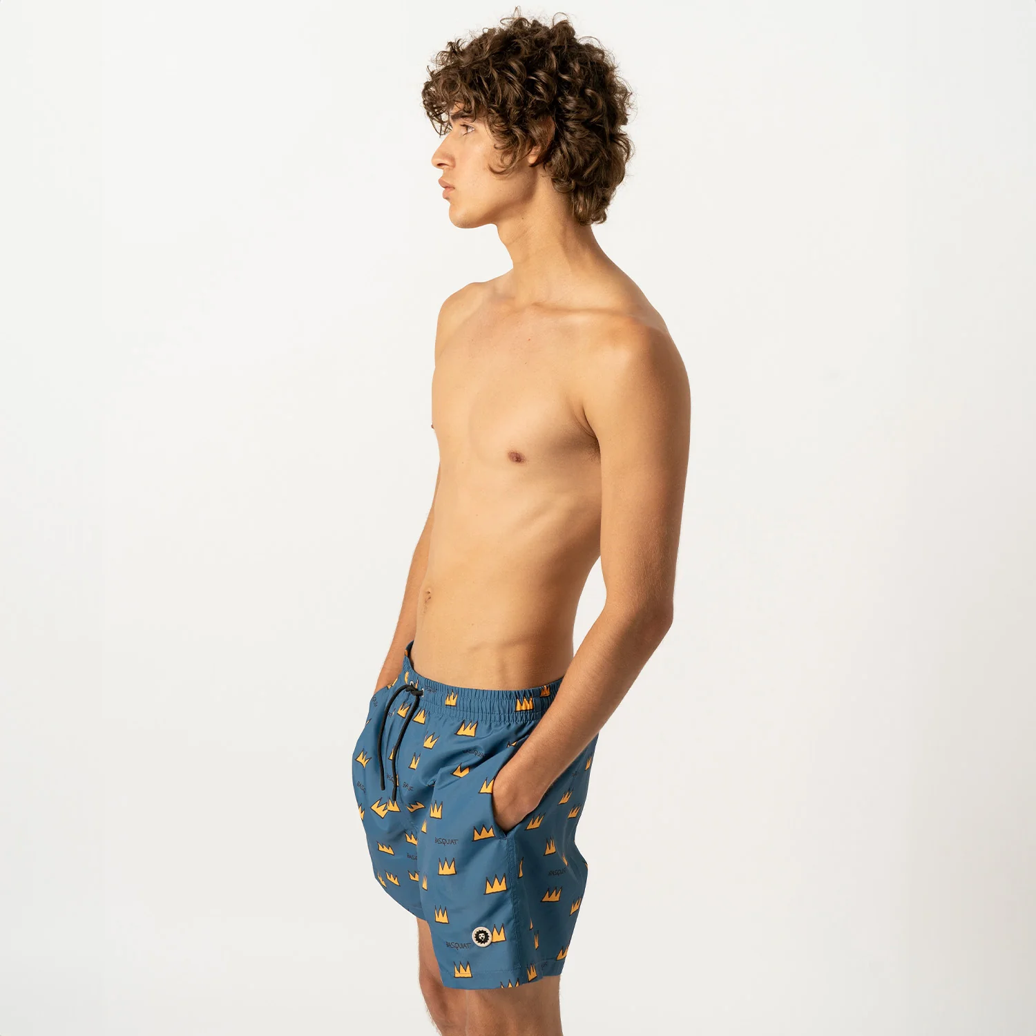 Basquiat Crown Swim Shorts - Dark Blue - Image 4