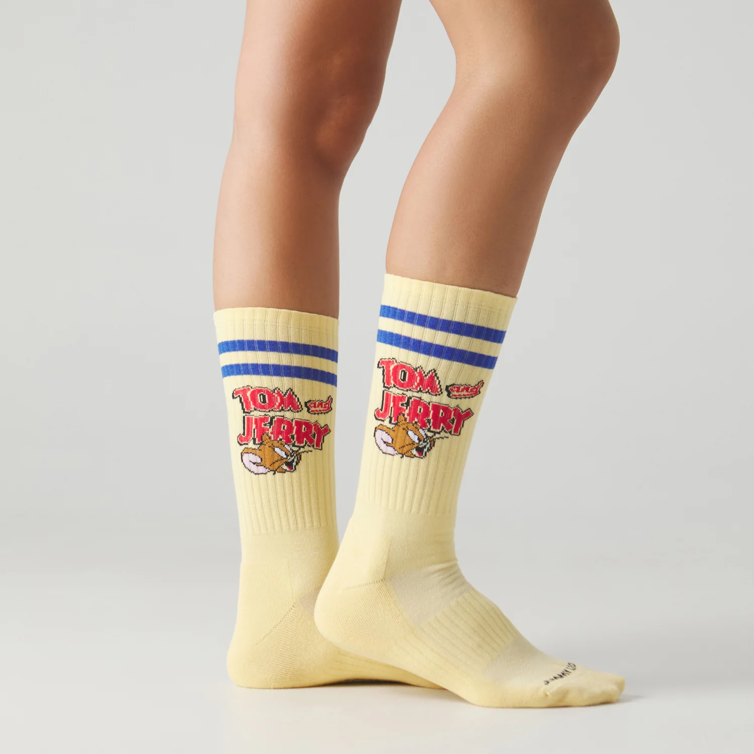 Athletic Tom and Jerry Heads Socks - Yellow - Image 2