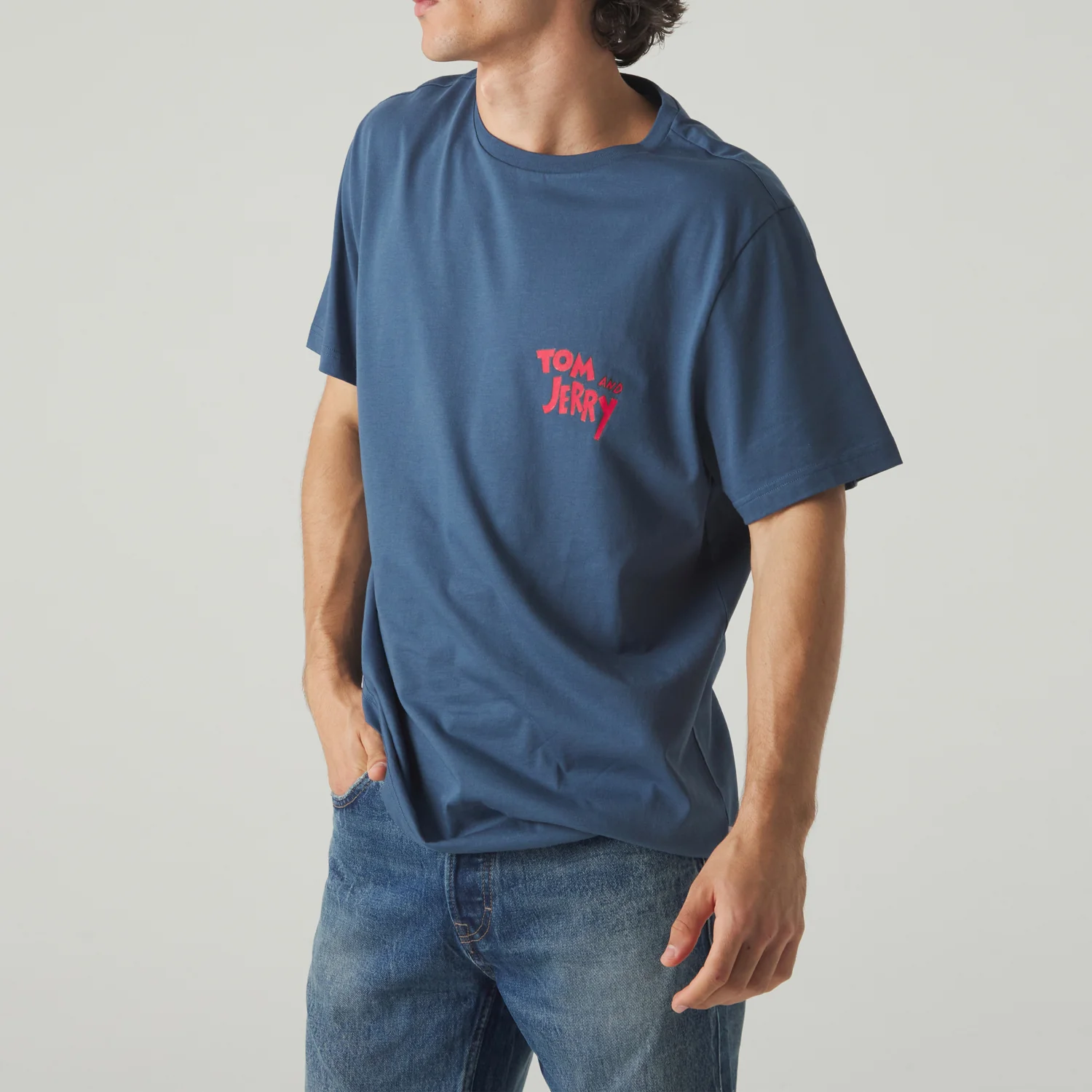 Tom and Jerry Cartoons Tee - Blue Navy - Image 4