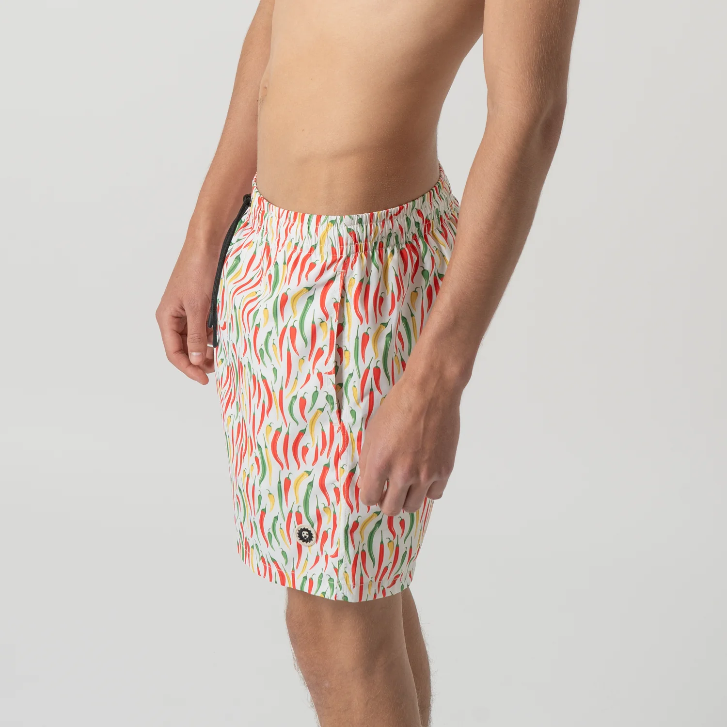 Chillies Swim Shorts - White Red - Image 4
