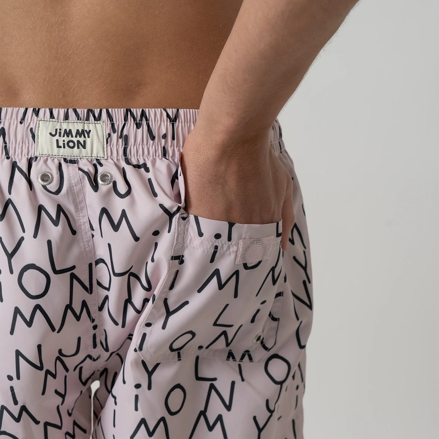Jimmy Lion Swim Shorts - Light Pink - Image 5