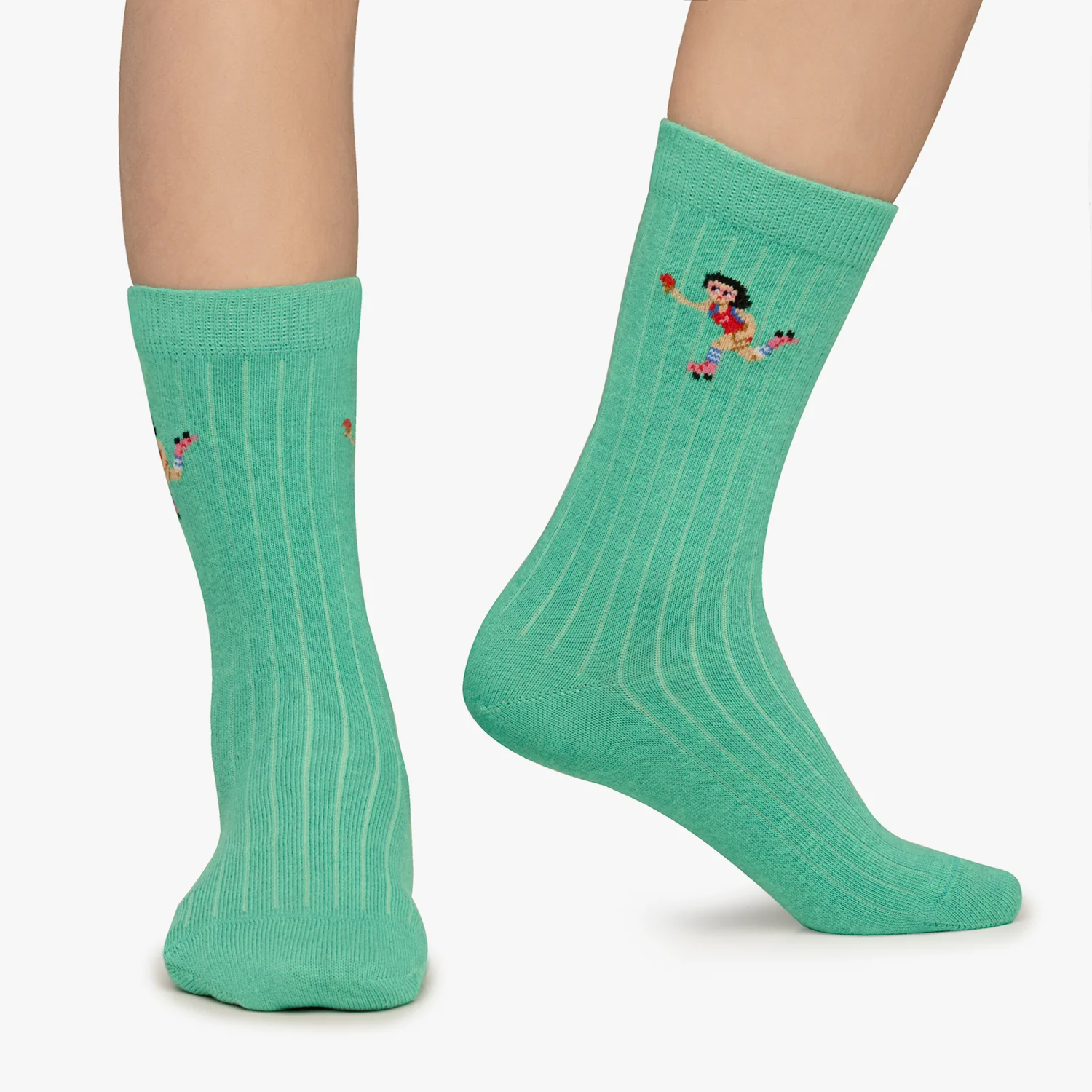 Kids Ribbed Roller Girl - Turquoise - Image 3