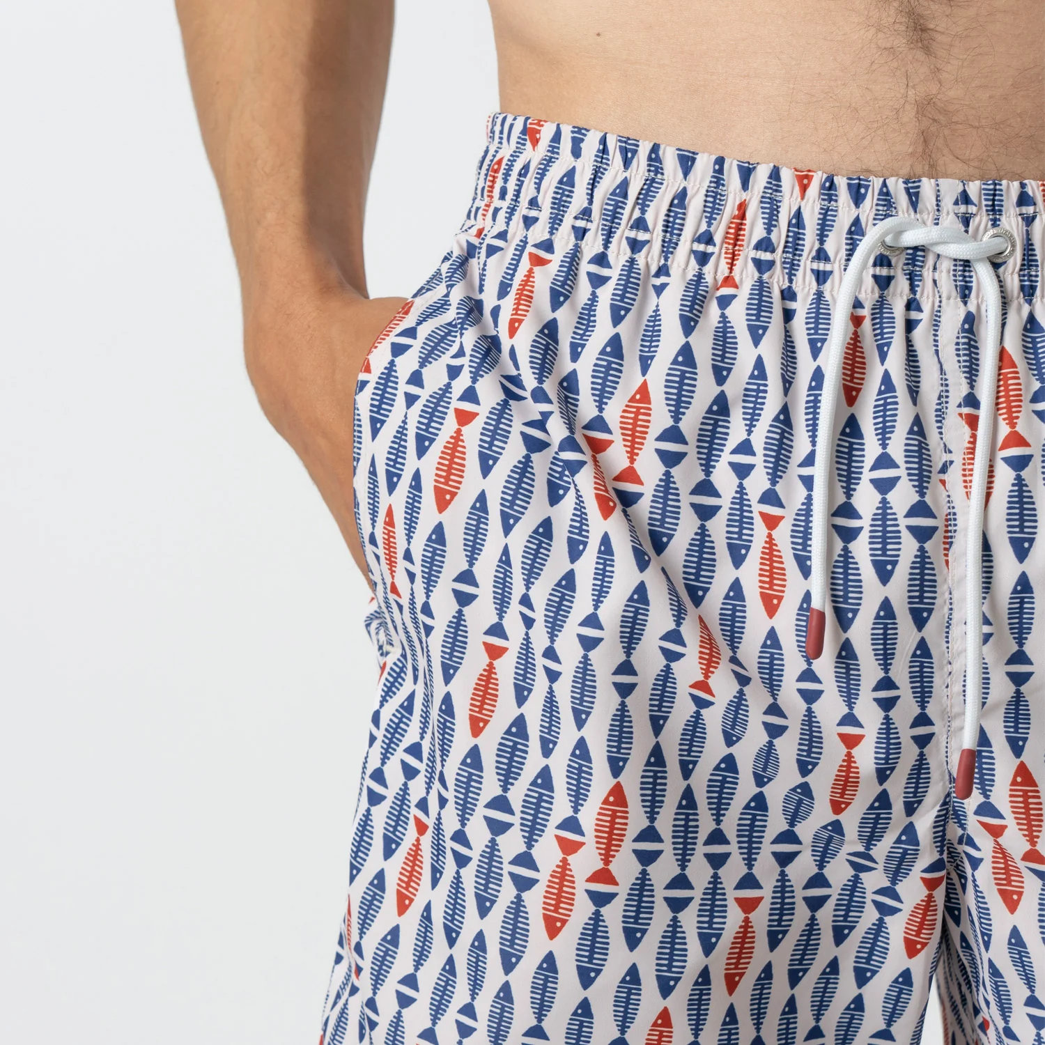 Peixes Swim Shorts - Beige Blue - Image 5