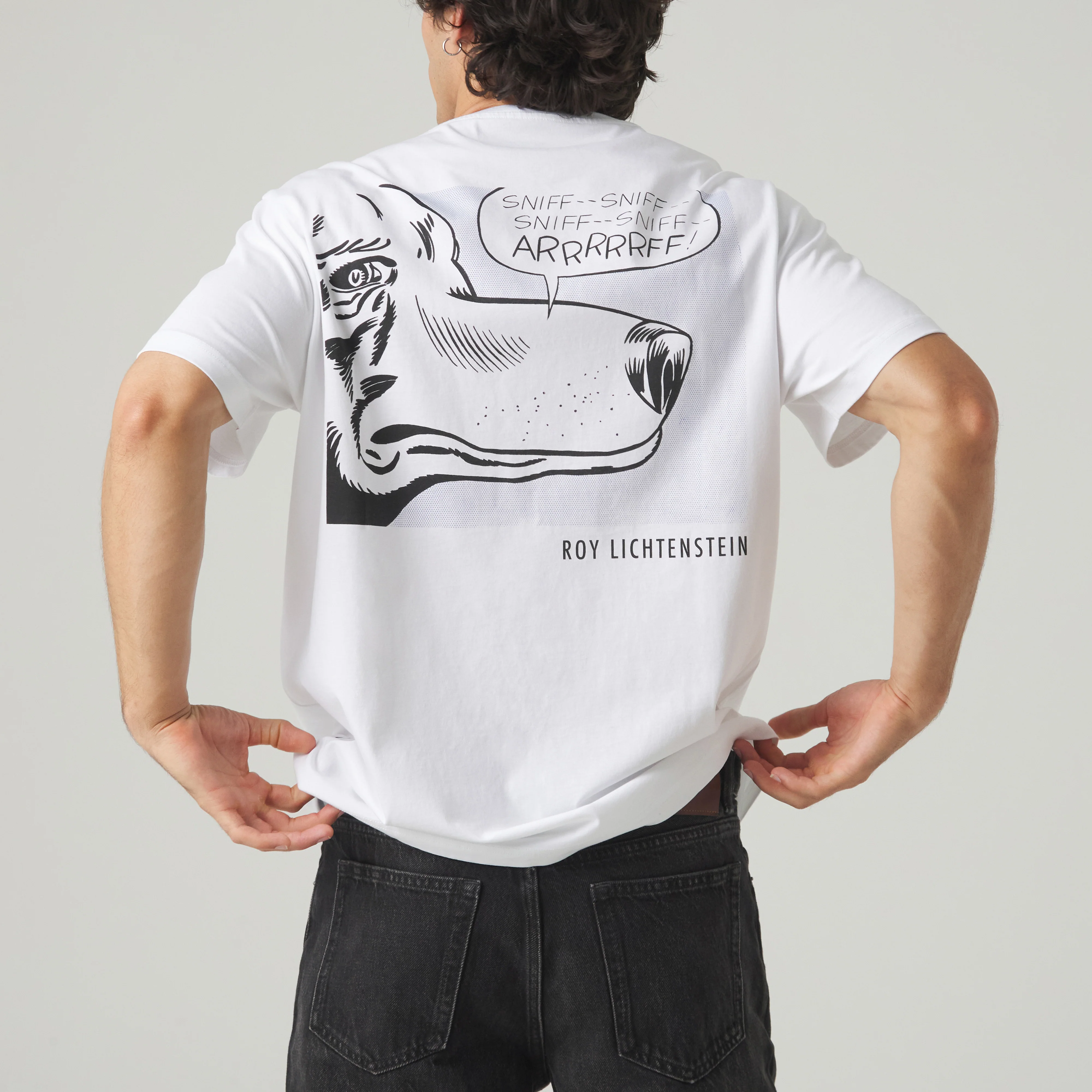 Roy Lichtenstein Arrrrrff Dog Tee - White - Image 3