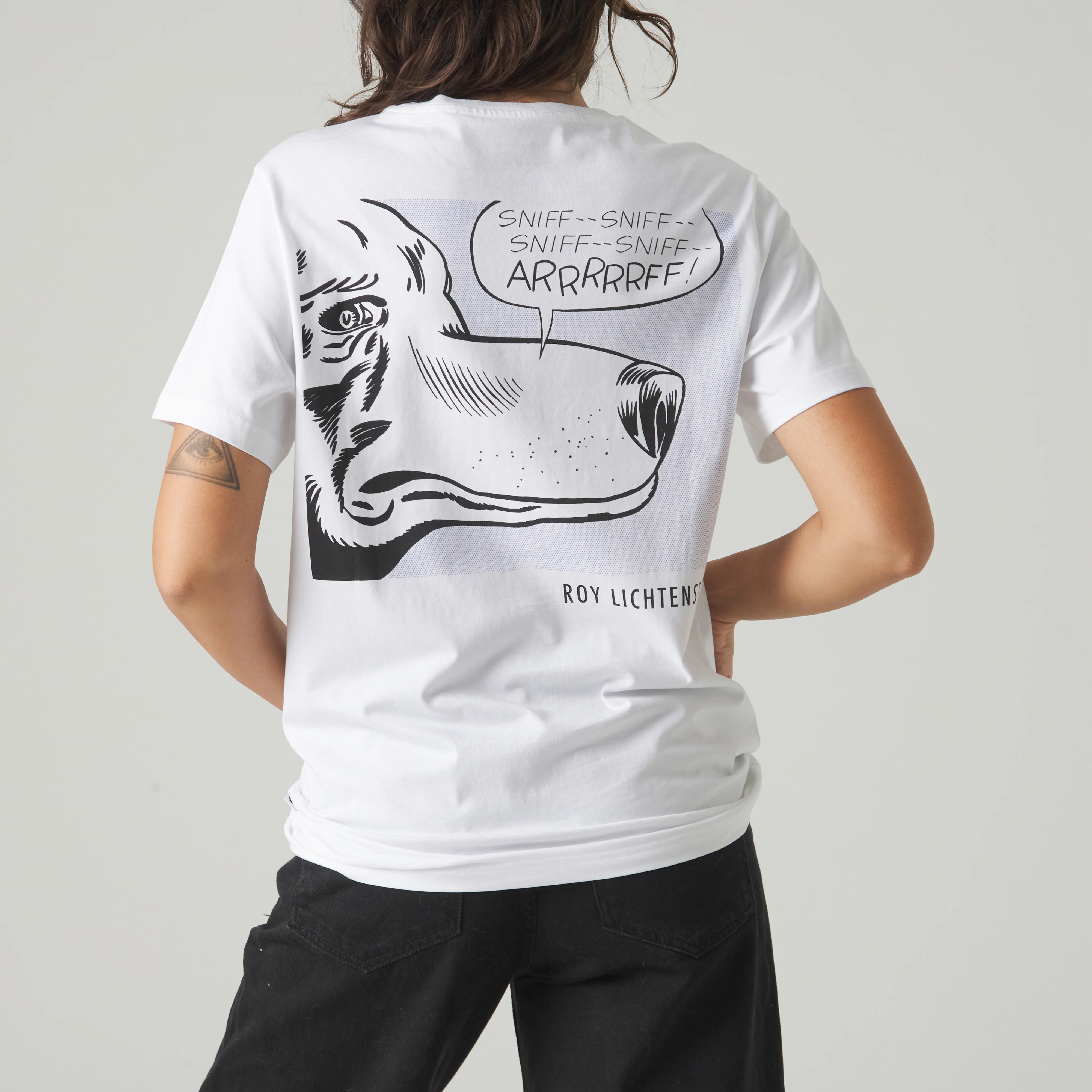 Roy Lichtenstein Arrrrrff Dog Tee - White - Image 5