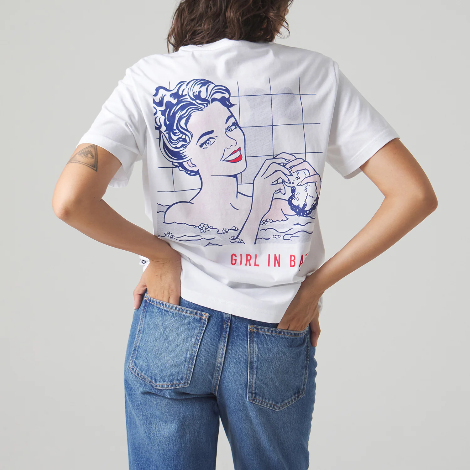 Roy Lichtenstein Girl In Bath Tee - White - Image 5