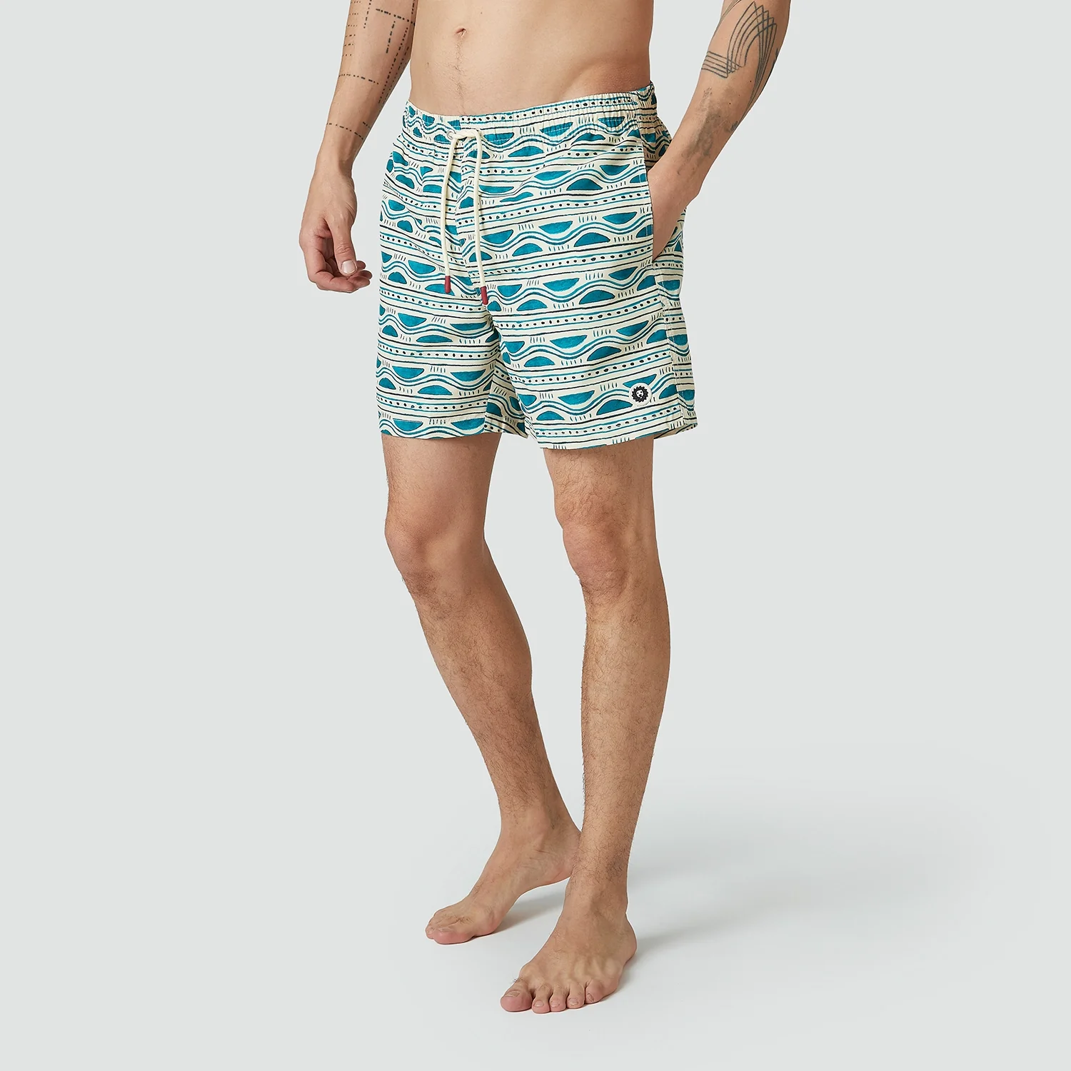 Sea Forms Swim Shorts - Beige - Image 3
