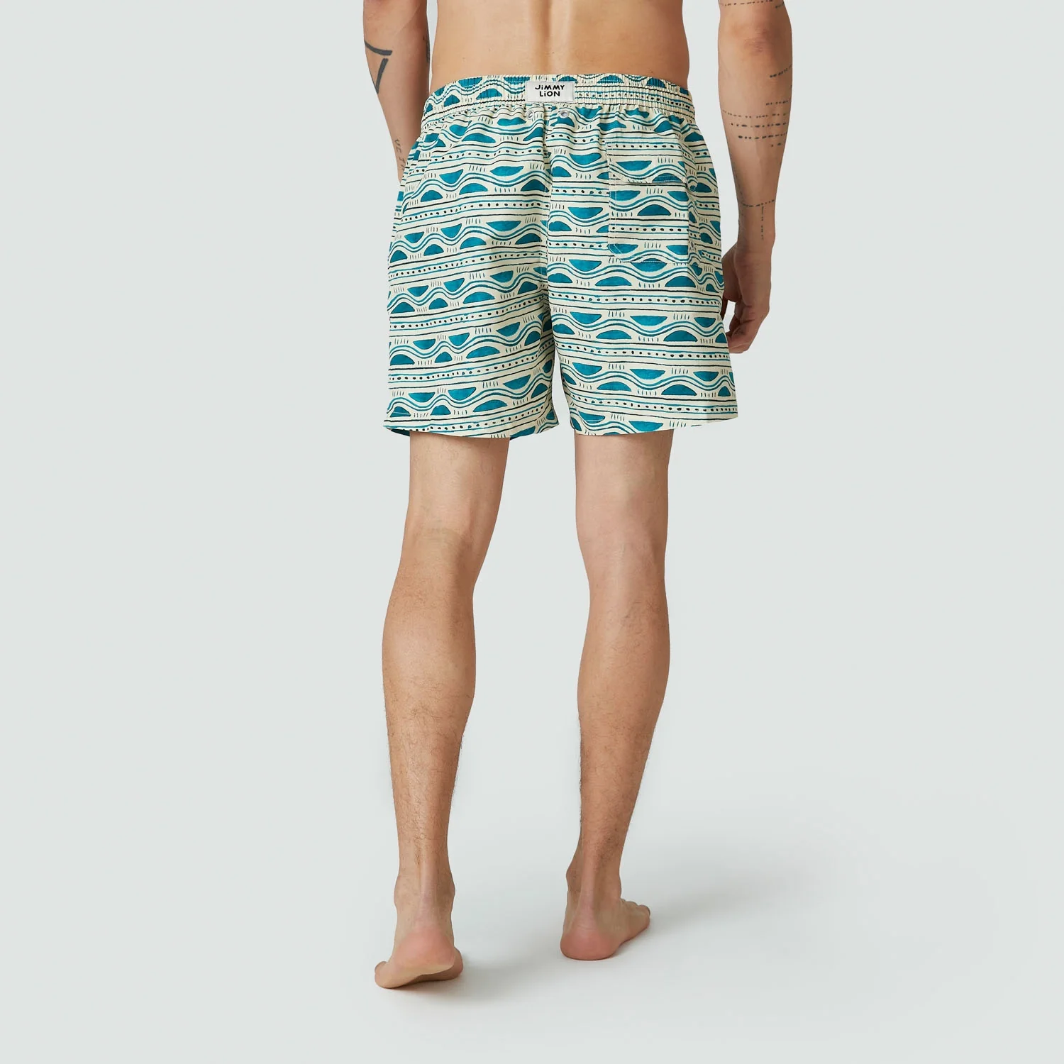 Sea Forms Swim Shorts - Beige - Image 4