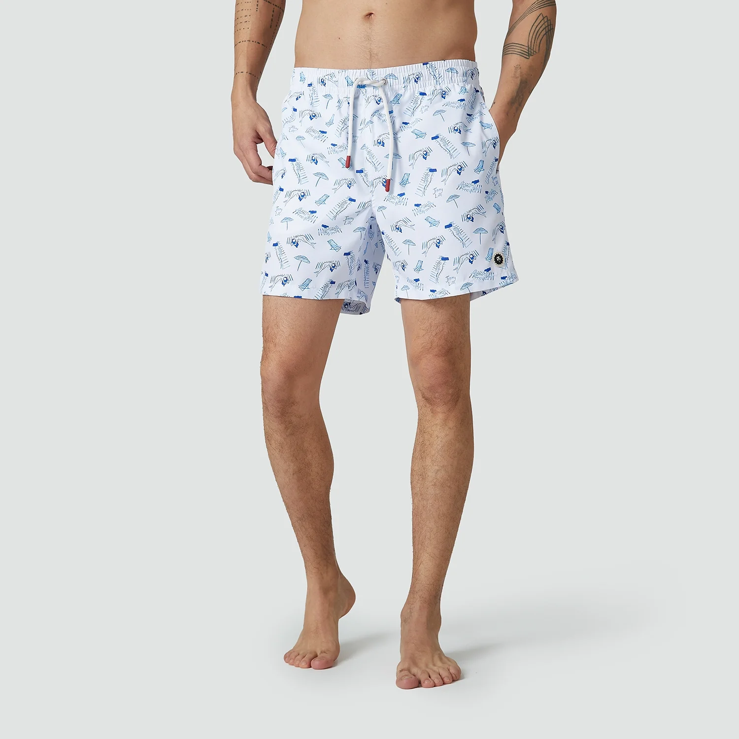 Tan Lines Swim Shorts - White - Image 3