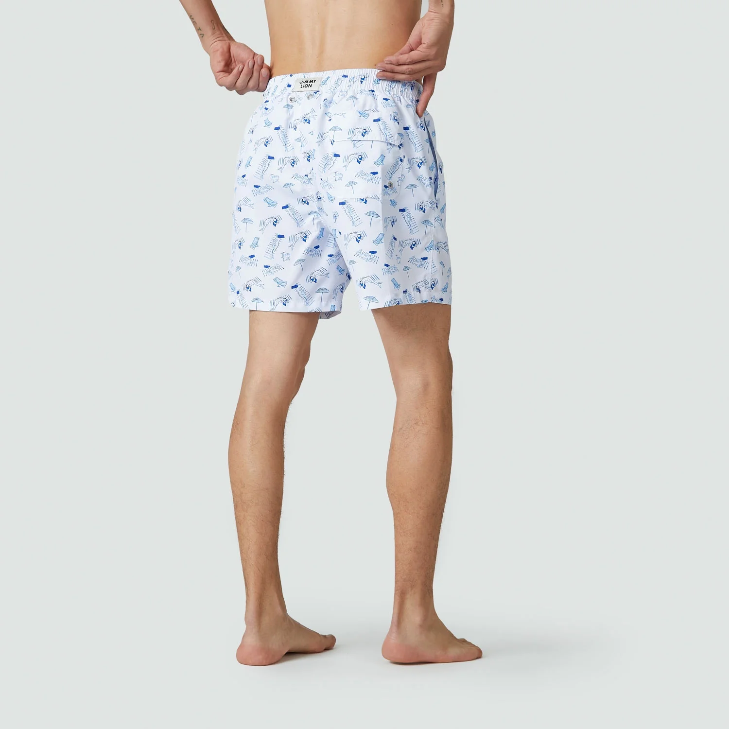 Tan Lines Swim Shorts - White - Image 4