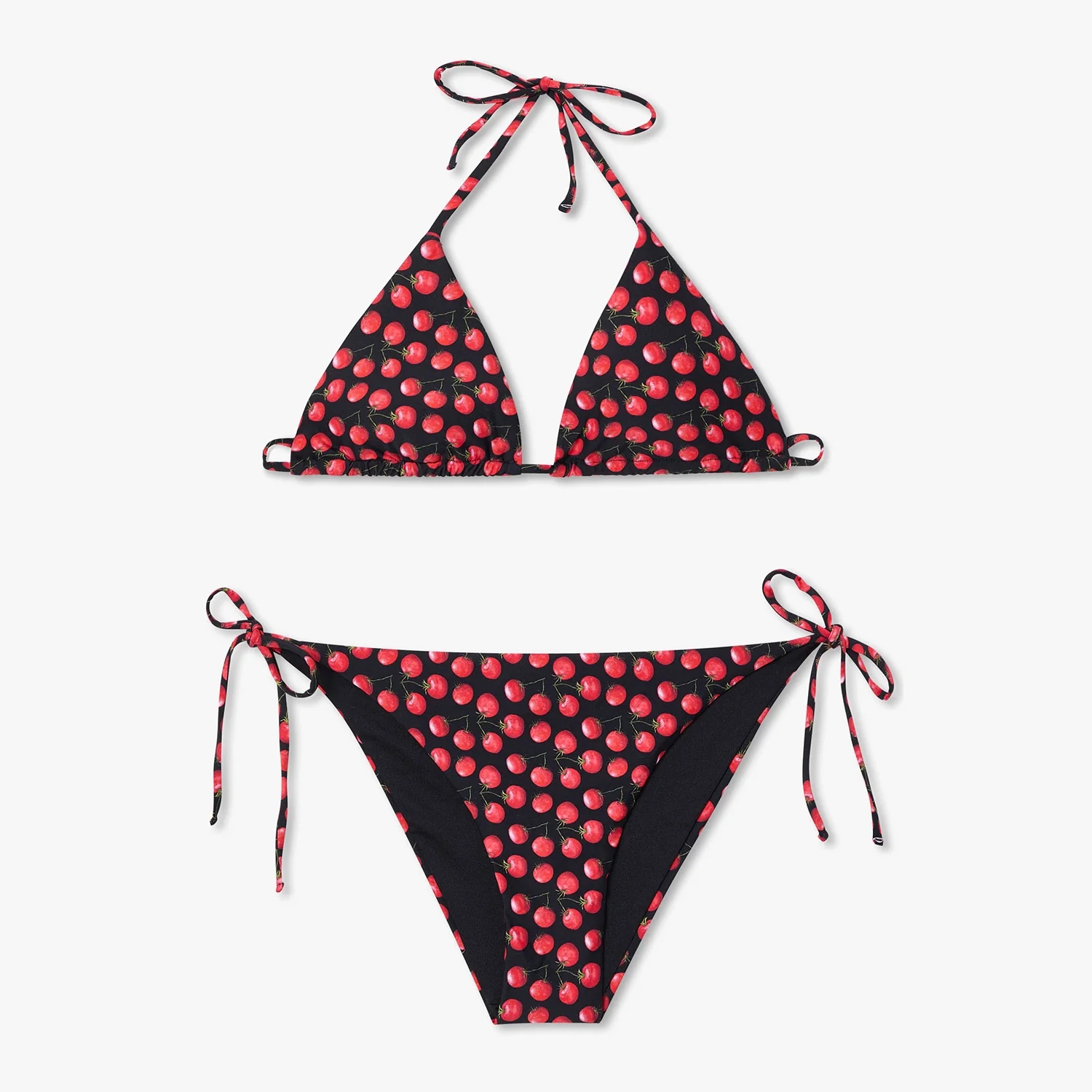Tomatoes Bikini Top - Black and Red - Image 4