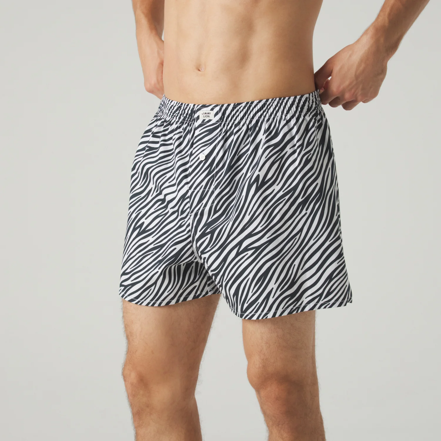Zebra Print Boxer Shorts - White - Image 2