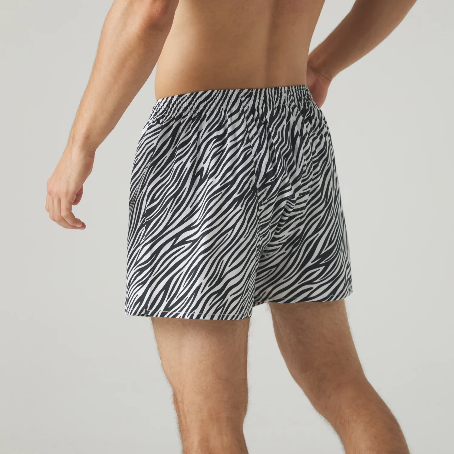 Zebra Print Boxer Shorts - White - Image 3